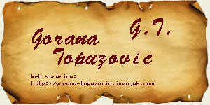 Gorana Topuzović vizit kartica